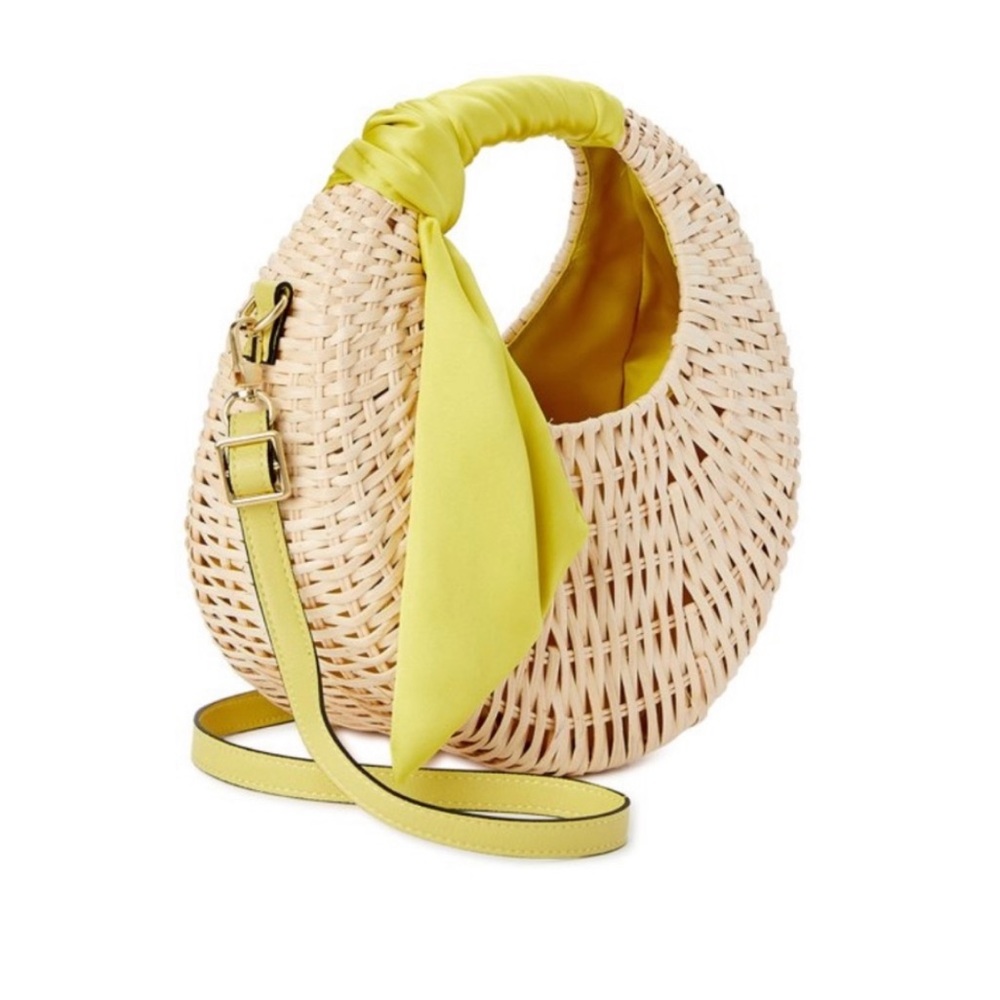 Scoop NYC Star Half-Moon Straw Crossbody Bag - Picture 1 of 16